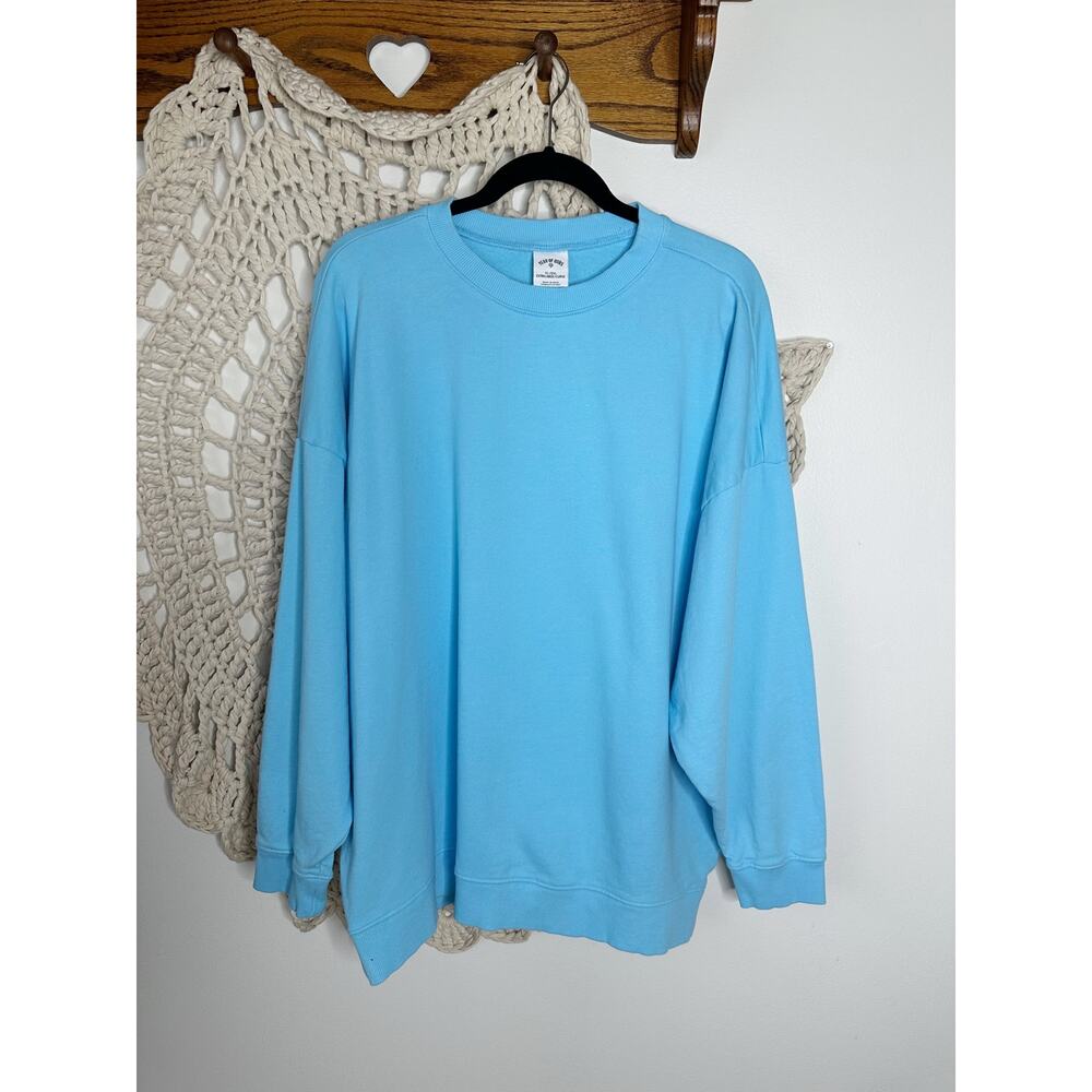 Year Of Ours Light Blue Classic Crew Neck French Terry Sweatshirt Size XL